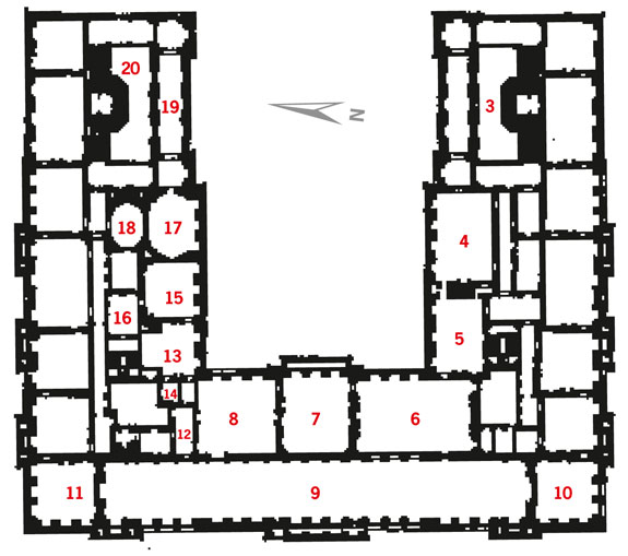 Picture: Plan of Herrenchiemsee Palace (first floor)