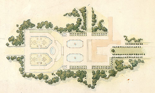 Picture: Simplified version of the gardens designed by Court Garden Director Jakob Möhl, 1888