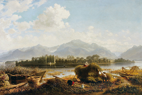 Picture: "View to Herrenchiemsee", Albin Mattenheimer, 1874