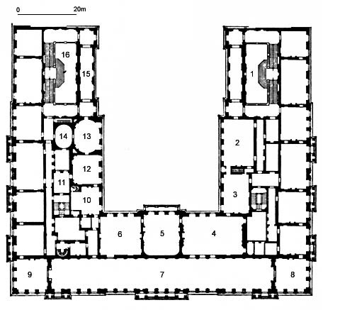 Picture: Plan of Herrenchiemsee Palace (first floor)