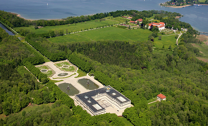 The island of Herrenchiemsee, aerial picture